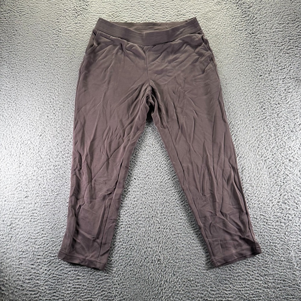 J. Jill Pure Jill Pant Women M Brown Modal Cropped Tapered Pull On Elastic Waist